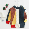 Autumn and Winter Children Clothing Multi-color Stitching Long-sleeved Knit Sweater, Height:90cm(Colors)