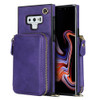 For Samsung Galaxy Note9 Cross-body Zipper Big Wallet Bag Square Phone Case(Purple)