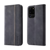 For Samsung Galaxy S20 Ultra Splicing Skin Feel Magnetic Leather Phone Case(Black)