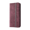 For Samsung Galaxy S20 Ultra Splicing Skin Feel Magnetic Leather Phone Case(Wine Red)
