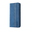 For Samsung Galaxy S20 Ultra Splicing Skin Feel Magnetic Leather Phone Case(Blue)