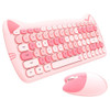 MOFii 2.4GHz 84 Keys Wireless Keyboard and Mouse Set(Pink)