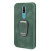 For Nokia 2.4 Ring Holder PU Phone Case(Dark green)