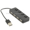 4 Ports USB 2.0 HUB with 4 Switch(Black)