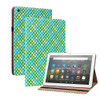 For Amazon Kindle Fire HD8 Color Weave Leather Tablet Case with Holder(Green)