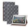 For Amazon Kindle Fire HD8 Color Weave Leather Tablet Case with Holder(Black)