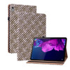 For Lenovo Tab P11 TB-J606F Color Weave Leather Tablet Case with Holder(Brown)