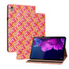 For Lenovo Tab P11 TB-J606F Color Weave Leather Tablet Case with Holder(Rose Red)