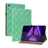 For Lenovo M10 Plus 10.3 inch TB-X606F Color Weave Leather Tablet Case with Holder(Green)