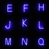 Blue Letter Number Neon Lights Holiday Decoration Lights(Letter N)