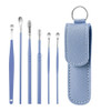 5 Sets 6 In 1 Stainless Steel Spring Spiral Portable Ear Pick, Specification: Blue