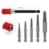 5 In 1 Long Thread+100mm Self-locking Pole Screw Extractor Six Corner Electric Take-Out Tool