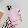 Square Plating Gold Edge Phone Case For iPhone 11(Galaxy White Pink)