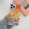 Ring Holder Square Plating Gold Edge Phone Case For iPhone 11 Pro(Apricot Yellow)