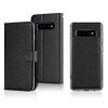 For Samsung Galaxy S10+ Cross Texture Detachable Leather Phone Case(Black)