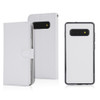 For Samsung Galaxy S10 Cross Texture Detachable Leather Phone Case(White)