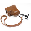 Full Body Camera PU Leather Case Bag with Strap for Canon EOS M6 Mark II (15-55mm Lens) (Brown)