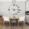 Acrylic Large Wall Clocks Sticker Modern Design Living Room 3D DIY Quartz Watch Silent Movement Home Decor, Sheet Size:Diameter 60cm(Black)