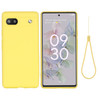 For Google Pixel 6a Pure Color Liquid Silicone Phone Case(Yellow)