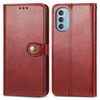 For Motorola Moto G51 Solid Color Leather Buckle Phone Case(Red)