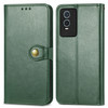 For vivo Y76s Solid Color Leather Buckle Phone Case(Green)