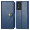 For vivo Y76s Solid Color Leather Buckle Phone Case(Blue)