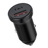 PD 20W USB-C / Type-C + QC 3.0 USB Interface Fast Charging Car Charger (Black)