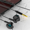 TS5000 3.5mm Metal Subwoofer Wired Earphone(Black)