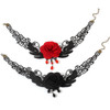 Fringe Lace Gothic Lolita Vintage Necklace,Style: 1532 Red