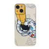 Aerospace Pattern TPU Phone Case For iPhone 11(Astronaut Beige Yellow)