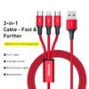 Baseus CAJS000009 Rapid Series 3.5A USB to 8 Pin + USB-C / Type-C + Micro USB Data Cable, Cable Length: 1.2cm(Red)