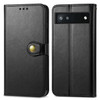 For Google Pixel 6a Solid Color Leather Buckle Phone Case(Black)