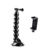 Extended Suction Cup Jaws Flex Clamp Mount with Cold Shoe Phone Clamp (Black)