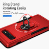 For Samsung Galaxy S10 Pioneer Armor Heavy Duty PC + TPU Holder Phone Case(Red + Black)