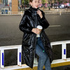 Glossy Loose Down Padded Jacket (Color:Black Size:XXXL)