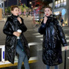 Glossy Loose Down Padded Jacket (Color:Black Size:XXXL)