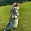 Loose Thickening Big Fur Collar Down Padded Jacket (Color:Green Size:L)