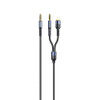 USAMS US-SJ554 3.5mm to 3.5mm + 8 Pin Aluminum Alloy Audio Adapter Cable, Length: 1.2m (Tarnish)