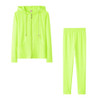 Spring Solid Color Tight-fitting Casual Hooded Sweater + Trousers Suit for Ladies (Color:Fluorescent Green Size:XL)