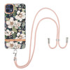 For Motorola Moto G50 5G Flowers Series TPU Phone Case with Lanyard(Green Gardenia)