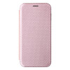 For Ulefone Note 13P Carbon Fiber Texture Magnetic Horizontal Flip PU Phone Case(Pink)