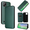 For Blackview A55 Carbon Fiber Texture Magnetic Horizontal Flip PU Phone Case(Green)