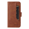 For Samsung Galaxy A50 Dual Buckle Card Wallet Calf Leather Phone Case(Brown)