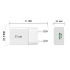 IVON AD-35 2 in 1 18W QC3.0 USB Port Travel Charger + 1m USB to USB-C / Type-C Data Cable Set, EU Plug(White)