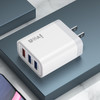 IVON AD37 5A QC 3.0 Three USB Port Travel Charger, US Plug