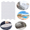 48 PCS Wavy Shaped Safety Bathtub Non-Slip Sticker, Specification:  1.3 x 18cm(Transparent)