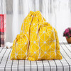 5 Sets Cotton Linen Drawstring Pocket Sundries Storage Bag, Specification: Small+Medium+Large(Yellow Chessboard)