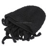 Amurleopard Unisex Barbarian Knit Beanie Octopus Tentacle Cap Winter Warm Face Mask Crochet Hat(Black)