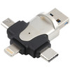 4 in 1 8 Pin + USB-C / Type-C + Micro USB + USB 3.0 Male TF Card Reader