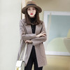 Autumn Plaid Suit Jacket For Ladies (Color:Pink Size:M)